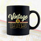 Vintage 1945 of 77th Birthday for Bitcoin Lovers Editable Vector T-shirt Design in Ai Svg Png Files