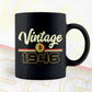 Vintage 1946 of 76th Birthday for Bitcoin Lovers Editable Vector T-shirt Design in Ai Svg Png Files