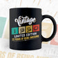 Vintage 1950 Limited Edition 72 Years of Being Awesome Birthday Editable T shirt Design Svg File