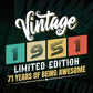 Vintage 1951 Limited Edition 71 Years of Being Awesome Birthday Editable T shirt Design Svg File
