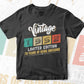 Vintage 1952 Limited Edition 70 Years of Being Awesome Birthday Editable T shirt Design Svg File