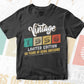 Vintage 1956 Limited Edition 66 Years of Being Awesome Birthday Editable T shirt Design Svg File