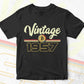 Vintage 1957of 65th Birthday for Bitcoin Lovers Editable Vector T-shirt Design in Ai Svg Png Files
