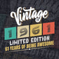 Vintage 1961 Limited Edition 60 Years of Being Awesome Birthday Editable T shirt Design Svg File