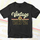 Vintage 1972 of 50th Birthday for Bitcoin Lovers Editable Vector T-shirt Design in Ai Svg Png Files