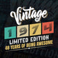 Vintage 1974 Limited Edition 48 Years of Being Awesome Birthday Editable T shirt Design Svg File