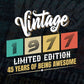Vintage 1977 Limited Edition 45 Years of Being Awesome Birthday Editable T shirt Design Svg File