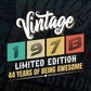 Vintage 1978 Limited Edition 44 Years of Being Awesome Birthday Editable T shirt Design Svg File