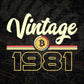 Vintage 1981 of 41st Birthday for Bitcoin Lovers Editable Vector T-shirt Design in Ai Svg Png Files