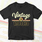 Vintage 1983 of 39th Birthday for Bitcoin Lovers Editable Vector T-shirt Design in Ai Svg Png Files
