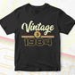 Vintage 1984 of 38th Birthday for Bitcoin Lovers Editable Vector T-shirt Design in Ai Svg Png Files