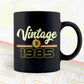 Vintage 1985 of 37th Birthday for Bitcoin Lovers Editable Vector T-shirt Design in Ai Svg Png Files