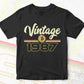 Vintage 1987 of 35th Birthday for Bitcoin Lovers Editable Vector T-shirt Design in Ai Svg Png Files