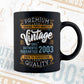 Vintage 19th Birthday 2003 Aged To Perfection Editable Vector T shirt Design Svg Png files