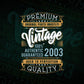 Vintage 19th Birthday 2003 Aged To Perfection Editable Vector T shirt Design Svg Png files