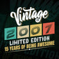 Vintage 2007 Limited Edition 15 Years of Being Awesome Birthday Editable T shirt Design Svg File