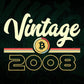 Vintage 2008 of 14th Birthday for Bitcoin Lovers Editable Vector T-shirt Design in Ai Svg Png Files