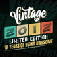Vintage 2012 Limited Edition 10 Years of Being Awesome Birthday Editable T shirt Design Svg File