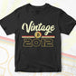 Vintage 2012 of 10th Birthday for Bitcoin Lovers Editable Vector T-shirt Design in Ai Svg Png Files