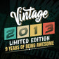 Vintage 2013 Limited Edition 9 Years of Being Awesome Birthday Editable T shirt Design Svg File