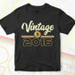 Vintage 2016 of 6th Birthday for Bitcoin Lovers Editable Vector T-shirt Design in Ai Svg Png Files