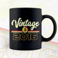 Vintage 2016 of 6th Birthday for Bitcoin Lovers Editable Vector T-shirt Design in Ai Svg Png Files