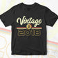 Vintage 2018 of 4th Birthday for Bitcoin Lovers Editable Vector T-shirt Design in Ai Svg Png Files