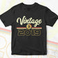 Vintage 2019 of 3rd Birthday for Bitcoin Lovers Editable Vector T-shirt Design in Ai Svg Png Files