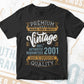 Vintage 21st Birthday 2001 Aged To Perfection Editable Vector T shirt Design Svg Png files