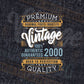 Vintage 22nd Birthday 2000 Aged To Perfection Editable Vector T shirt Design Svg Png files