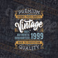 Vintage 23rd Birthday 1999 Aged To Perfection Editable Vector T shirt Design Svg Png files