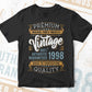 Vintage 24th Birthday 1998 Aged To Perfection Editable Vector T shirt Design Svg Png files