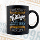 Vintage 24th Birthday 1998 Aged To Perfection Editable Vector T shirt Design Svg Png files