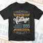 Vintage 27th Birthday 1995 Aged To Perfection Editable Vector T shirt Design Svg Png files
