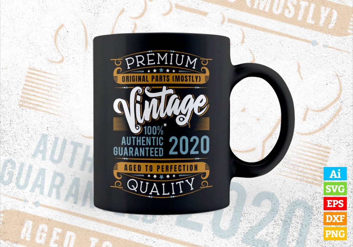 Vintage 2nd Birthday 2020 Aged To Perfection Editable Vector T shirt Design Svg Png files