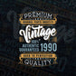 Vintage 32nd Birthday 1990 Aged To Perfection Editable Vector T shirt Design Svg Png files