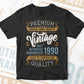 Vintage 32nd Birthday 1990 Aged To Perfection Editable Vector T shirt Design Svg Png files