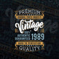 Vintage 33rdth Birthday 1989 Aged To Perfection Editable Vector T shirt Design Svg Png files