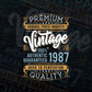 Vintage 35th Birthday 1987 Aged To Perfection Editable Vector T shirt Design Svg Png files