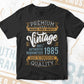 Vintage 37th Birthday 1985 Aged To Perfection Editable Vector T shirt Design Svg Png files