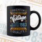 Vintage 39th Birthday 1983 Aged To Perfection Editable Vector T shirt Design Svg Png files