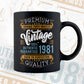 Vintage 41st Birthday 1981 Aged To Perfection Editable Vector T shirt Design Svg Png files