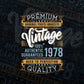 Vintage 44th Birthday 1978 Aged To Perfection Editable Vector T shirt Design Svg Png files