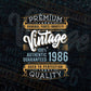Vintage 46th Birthday 1986 Aged To Perfection Editable Vector T shirt Design Svg Png files