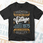 Vintage 47th Birthday 1975 Aged To Perfection Editable Vector T shirt Design Svg Png files