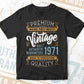 Vintage 51st Birthday 1971 Aged To Perfection Editable Vector T shirt Design Svg Png files