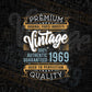 Vintage 53rd Birthday 1969 Aged To Perfection Editable Vector T shirt Design Svg Png files
