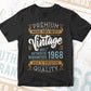 Vintage 54th Birthday 1968 Aged To Perfection Editable Vector T shirt Design Svg Png files