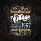 Vintage 55th Birthday 1967 Aged To Perfection Editable Vector T shirt Design Svg Png files