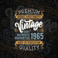 Vintage 57th Birthday 1965 Aged To Perfection Editable Vector T shirt Design Svg Png files